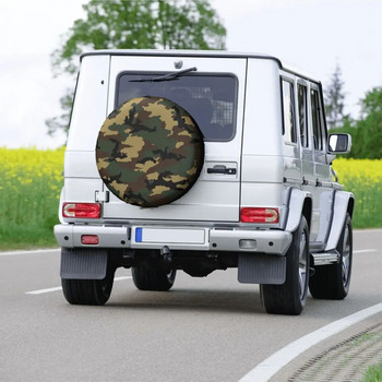 Woodland Camo Ανταλλακτικό κάλυμμα ελαστικού Θήκη για Jeep Military Army Camouflage Προστατευτικά τροχών αυτοκινήτου 14\
