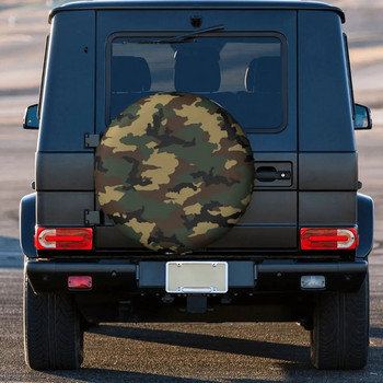 Woodland Camo Ανταλλακτικό κάλυμμα ελαστικού Θήκη για Jeep Military Army Camouflage Προστατευτικά τροχών αυτοκινήτου 14\
