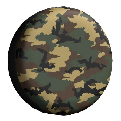 Woodland Camo Spare Tire Cover Case for Jeep Military Army Camouflage Car Wheel Protectors Accessories 14" 15" 16" 17" Inch