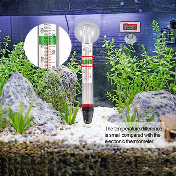 Θερμόμετρο ενυδρείου Δεξαμενή ψαριών Υποβρύχιο γυάλινο θερμόμετρο αξεσουάρ για μέτρηση θερμοκρασίας νερού αδιάβροχη βεντούζα