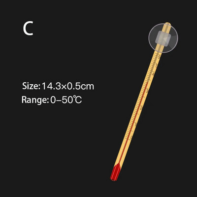 Akvārija termometrs zivju tvertnes iegremdējamā stikla termometra piederumi ūdens temperatūras mērīšanai, ūdensizturīgs piesūceknis