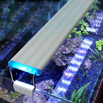 Изключително тънка LED лампа за осветление на аквариум Светлина за водни растения 18-75 см разтегателна водоустойчива лампа за аквариум 90-260 V