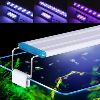Изключително тънка LED лампа за осветление на аквариум Светлина за водни растения 18-75 см разтегателна водоустойчива лампа за аквариум 90-260 V