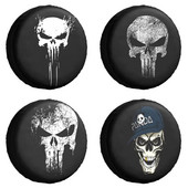 Skeleton Skull atsarginių ratų padangos dangtelio dėklo maišelis, skirtas Jeep Pajero sunkiojo metalo dulkėms atspariems transporto priemonių priedams