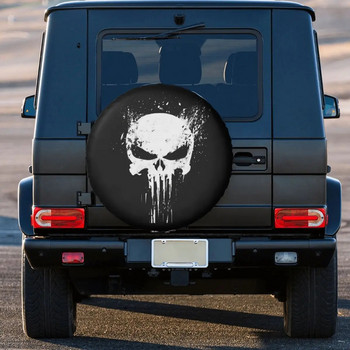 Skeleton Skull Резервно колело Калъф за гума Калъф за чанта за Jeep Pajero Heavy Metal Прахоустойчиви аксесоари за превозни средства