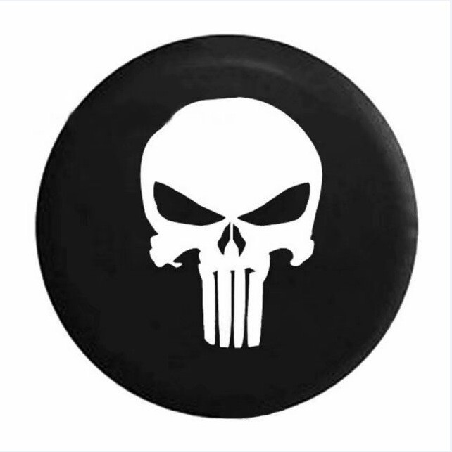 Skeleton Skull atsarginių ratų padangos dangtelio dėklo maišelis, skirtas Jeep Pajero sunkiojo metalo dulkėms atspariems transporto priemonių priedams