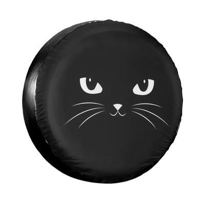 Funny Black Cat Faces Cartoon Varuratta rehvi kate Jeep Pajero Kitten Eye tolmukindlate sõidukitarvikute jaoks 14" 15" 16" 17"
