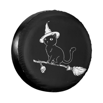 Funny Black Cat Faces Cartoon Varuratta rehvi kate Jeep Pajero Kitten Eye tolmukindlate sõidukitarvikute jaoks 14" 15" 16" 17"