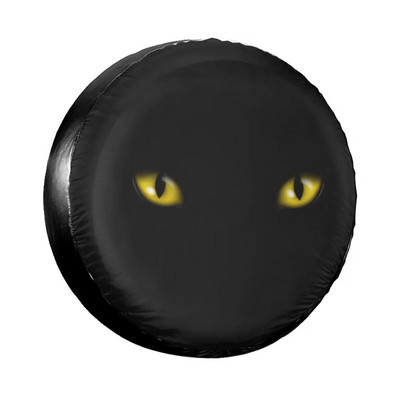 Funny Black Cat Faces Cartoon Varuratta rehvi kate Jeep Pajero Kitten Eye tolmukindlate sõidukitarvikute jaoks 14" 15" 16" 17"
