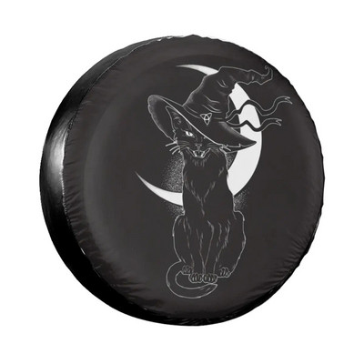 Funny Black Cat Faces Cartoon Varuratta rehvi kate Jeep Pajero Kitten Eye tolmukindlate sõidukitarvikute jaoks 14" 15" 16" 17"