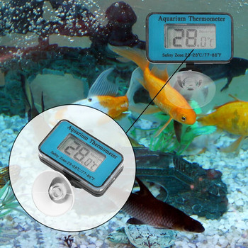 Нов аквариумен термометър Водоустойчив LCD цифров Fish Tank Потопяем термометър Измервател Контрол на температурата с вендуза