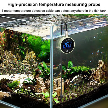 Термометър за аквариум Високопрецизен дисплей Цифров LCD Електронен измервател на температурата на аквариума Fish Turtle Temp Meter Аквариум