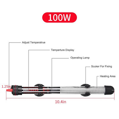 110v-220v reguleeritava temperatuuriga termostaadi soojendusvarras EU/USA pistikupesaga akvaariumi sukeldatav kalapaak 25w/50w/100w/200w/300w