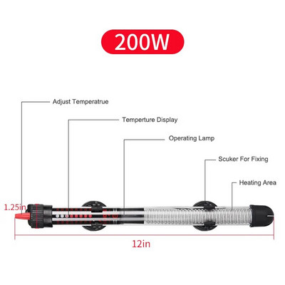 110v-220v reguleeritava temperatuuriga termostaadi soojendusvarras EU/USA pistikupesaga akvaariumi sukeldatav kalapaak 25w/50w/100w/200w/300w
