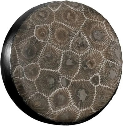 Petoskey Stone Print Spare Tire Cover Waterproof Universal Wheel Cover Dust-Proof Tire Wheel Protector 14" 15" 16" 17"