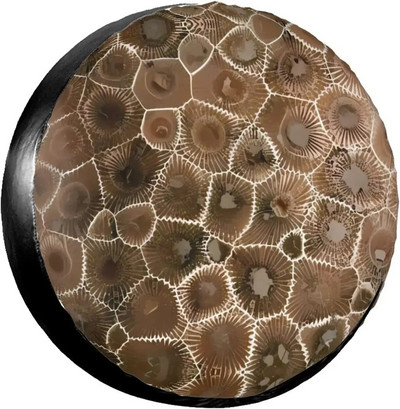 Petoskey Stone Print tartalék gumiabroncs burkolat vízálló univerzális kerékburkolat porálló gumiabroncs kerékvédő 14" 15" 16" 17"