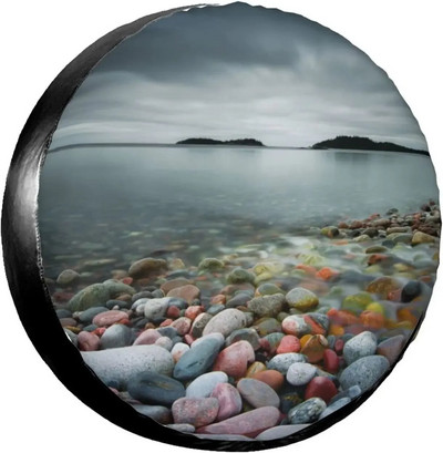 Petoskey Stone Print tartalék gumiabroncs burkolat vízálló univerzális kerékburkolat porálló gumiabroncs kerékvédő 14" 15" 16" 17"