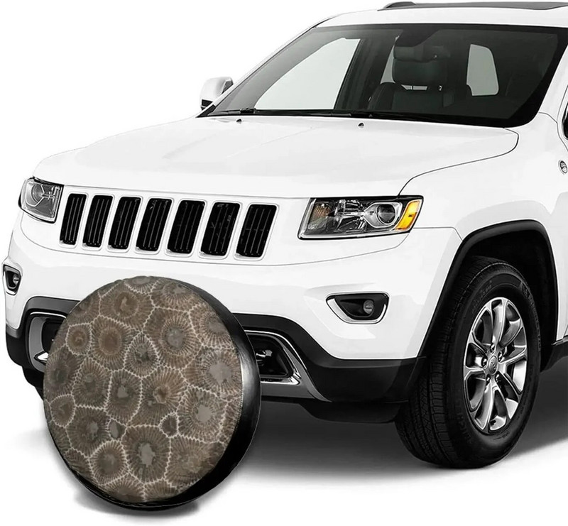 Petoskey Stone Print tartalék gumiabroncs burkolat vízálló univerzális kerékburkolat porálló gumiabroncs kerékvédő 14" 15" 16" 17"