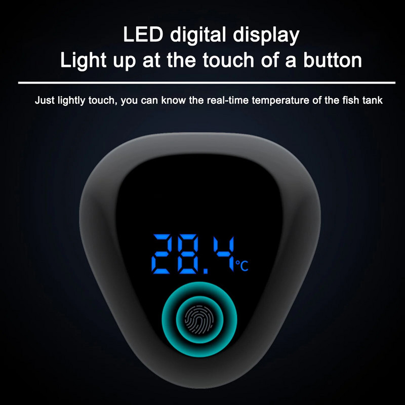 Akvārija termometrs digitālā skārienekrāna zivju tvertņu termometrs Bezvada LED ekrāna termometrs ar uzlīmi akvārija amf