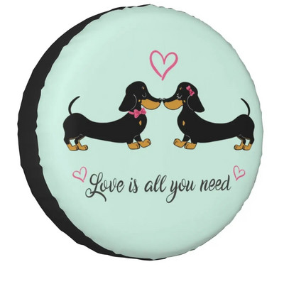 The Dachshund Spare Tire Cover for Toyota Prado Badger Sausage Wiener Dogs 4WD 4x4 SUV Car Wheel Protector 14" 15" 16" 17" Inch