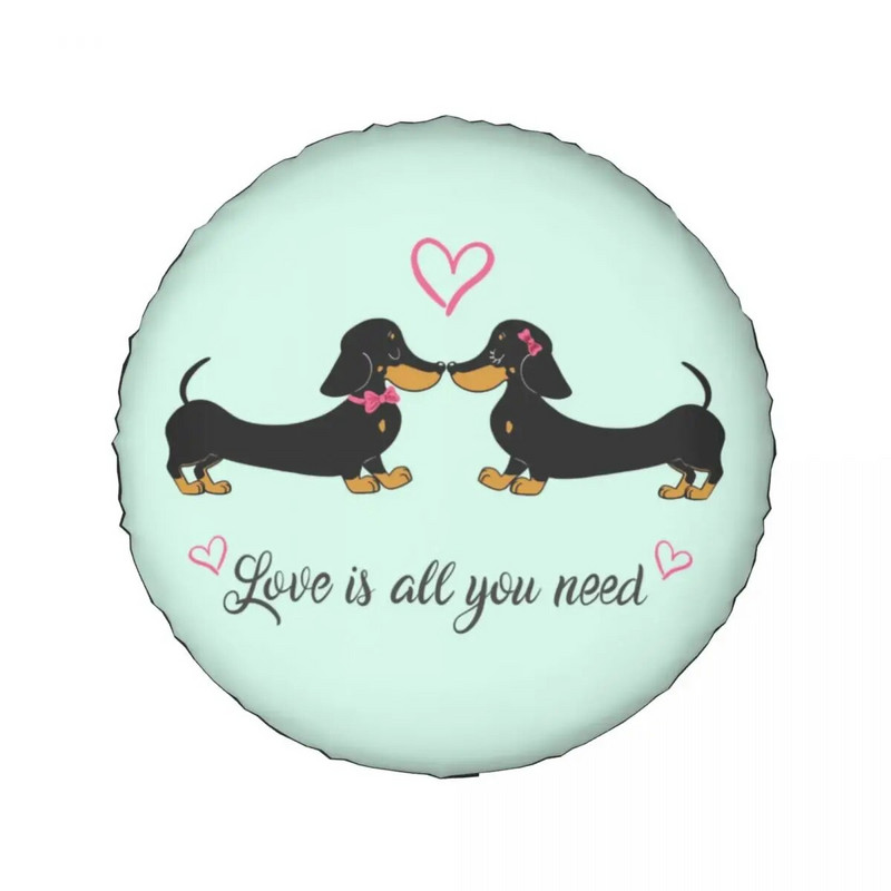 Το κάλυμμα ανταλλακτικού ελαστικού Dachshund για Toyota Prado Badger Sausage Wiener Dogs 4WD 4x4 SUV Car Wheel Protector 14" 15" 16" 17" ιντσών