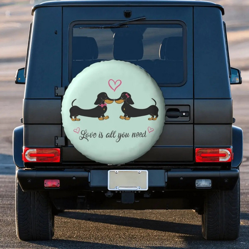 Το κάλυμμα ανταλλακτικού ελαστικού Dachshund για Toyota Prado Badger Sausage Wiener Dogs 4WD 4x4 SUV Car Wheel Protector 14" 15" 16" 17" ιντσών