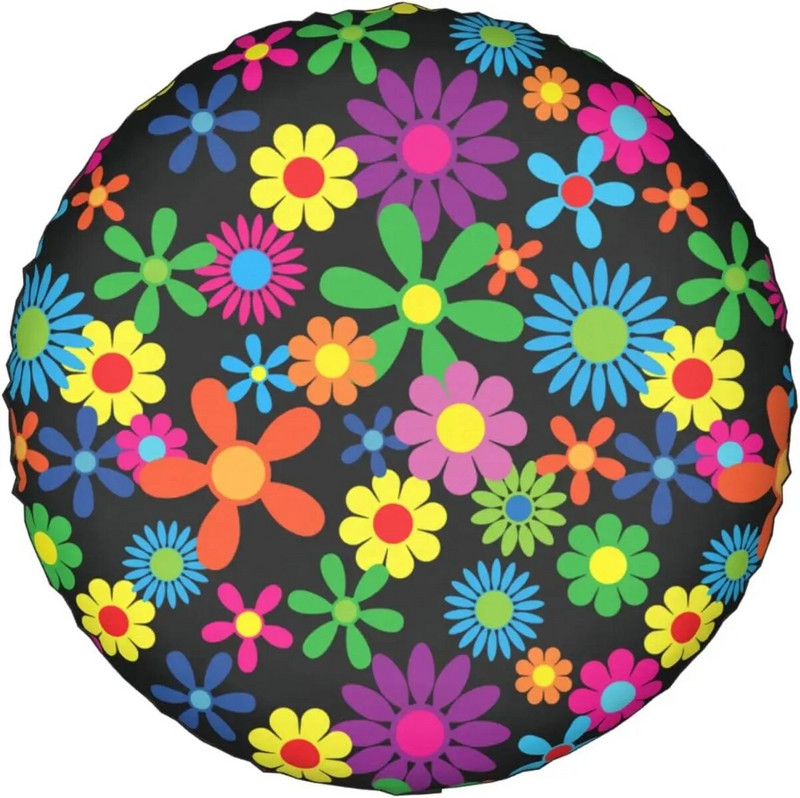 Hippie Flowers varurehvi katte rattakaitsed, ilmastikukindlad universaalsed maasturite autode rattakaitsed rattakatted