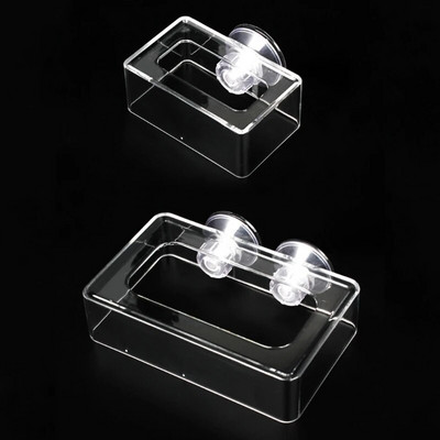 Ενυδρείο Arcylic τετράγωνο πλωτήρα τροφοδότης βεντούζα βεντούζα Betta Fish Food Feeding Cup Τροφοδότης γαρίδας για δεξαμενή φυτών Δεξαμενή ψαριών