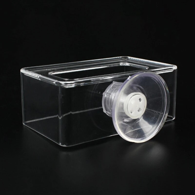 Ενυδρείο Arcylic τετράγωνο πλωτήρα τροφοδότης βεντούζα βεντούζα Betta Fish Food Feeding Cup Τροφοδότης γαρίδας για δεξαμενή φυτών Δεξαμενή ψαριών