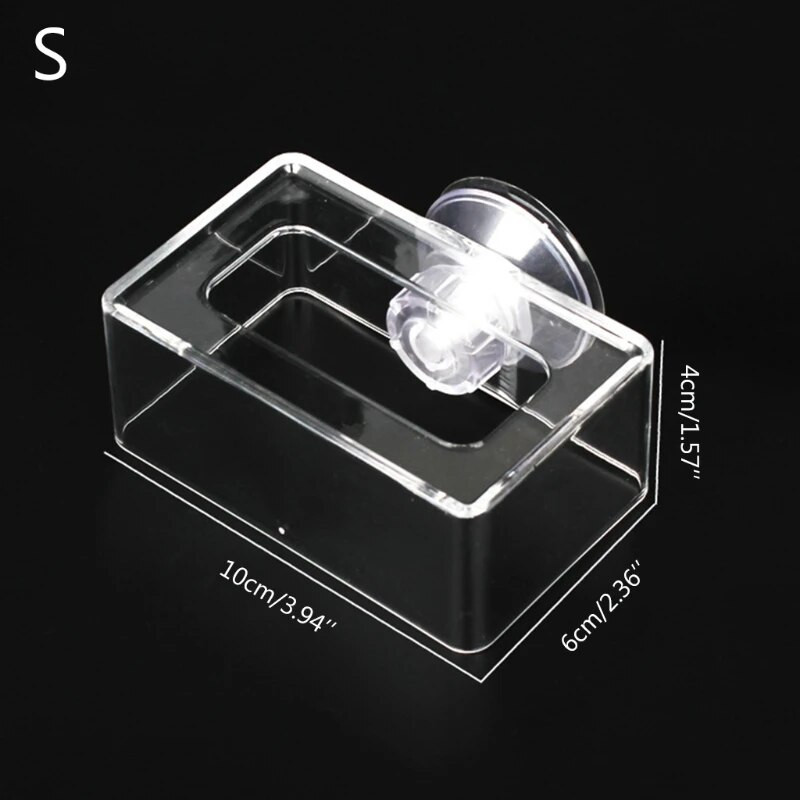 Ενυδρείο Arcylic τετράγωνο πλωτήρα τροφοδότης βεντούζα βεντούζα Betta Fish Food Feeding Cup Τροφοδότης γαρίδας για δεξαμενή φυτών Δεξαμενή ψαριών