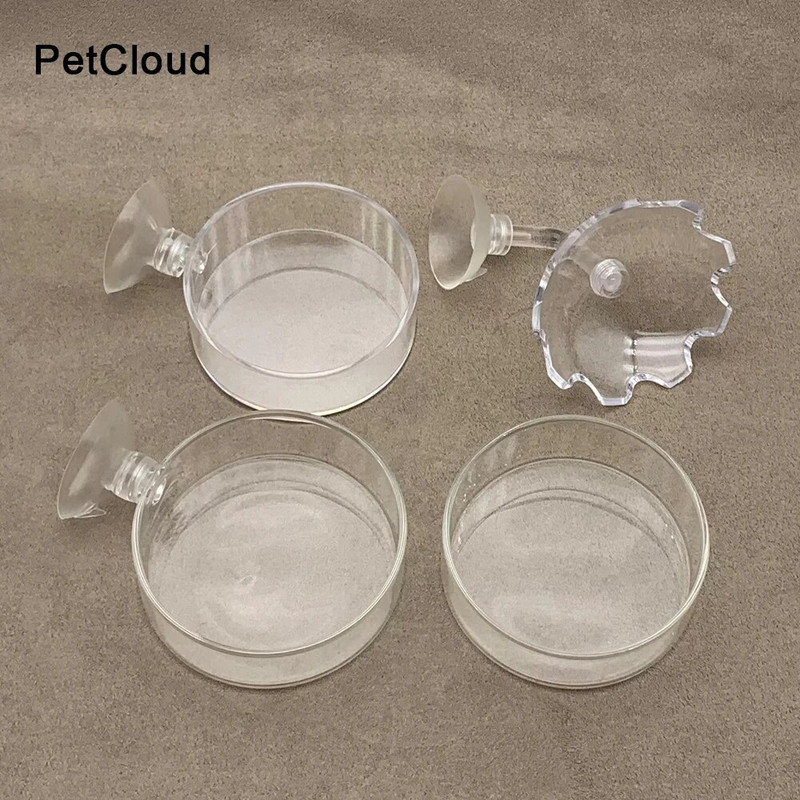 Zivju tvertnes garneļu trauka padeves paplāte caurspīdīga stikla barošanas caurule Trauka sūkšanas gaisa garneļu trauka padeves caurule akvārija piederumiem