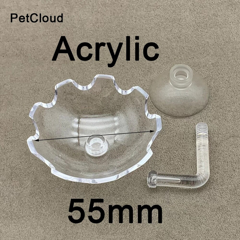 Zivju tvertnes garneļu trauka padeves paplāte caurspīdīga stikla barošanas caurule Trauka sūkšanas gaisa garneļu trauka padeves caurule akvārija piederumiem