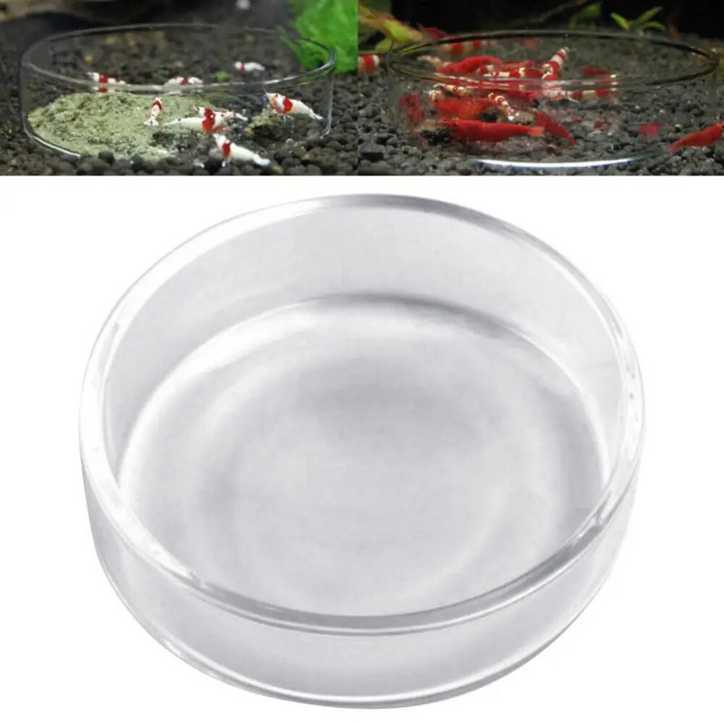 Staklena hrana za hranjenje prozirnih račića Posuda za hranjenje hrane Posuda za hranjenje Okrugla posuda za akvarijske ribe Zdjelice za hranjenje Hranjenje tropskih riba štakora