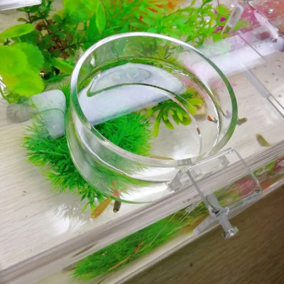 new Fish Feeding Ring Aquarium Clear Acrylic Suspensible Feeder for Floating Food