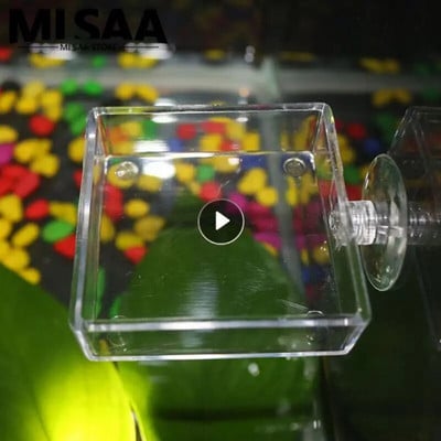 Magasan átlátszó garnélarák élelmiszer-etető akril akvárium úszó aljú etető Halgarnéla akvárium köretető