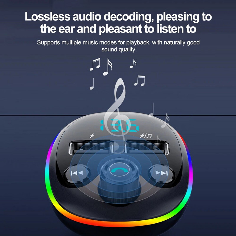 Πομπός PD 18W FM Ασύρματο Bluetooth 5.0 Handsfree Car Kit Διπλός γρήγορος φορτιστής USB Διαμορφωτής ραδιοφώνου MP3 Player Υποστήριξη κάρτας TF