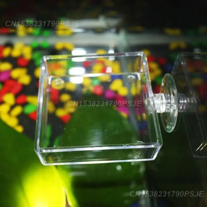 1 ~ 4 gab. Apļveida padevējs akrila augsti caurspīdīga garneļu barošana zivju tvertnē peldoša apakša padevējs ar piesūcekni akvārijs