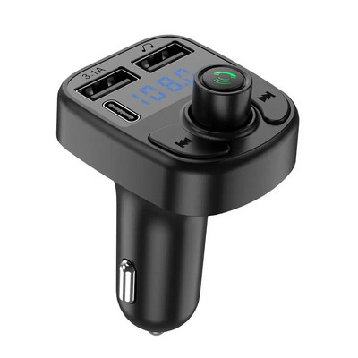 Автомобилен Fm трансмитер Bluetooth Mp3 плейър Бързо зарядно за кола Бързо зареждане Ridao Приемник Двоен USB порт Хендсфри