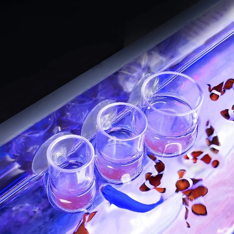 Caurspīdīgs akrila akvārija zivju padevējs Pretslīdēšanas garneļu olas zivju barība zivju tvertnē barošanas burka akvārija piederumi Y5GB