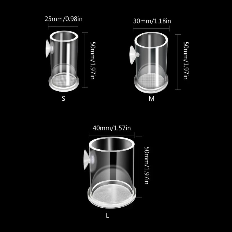 Caurspīdīgs akrila akvārija zivju padevējs Pretslīdēšanas garneļu olas zivju barība zivju tvertnē barošanas burka akvārija piederumi Y5GB