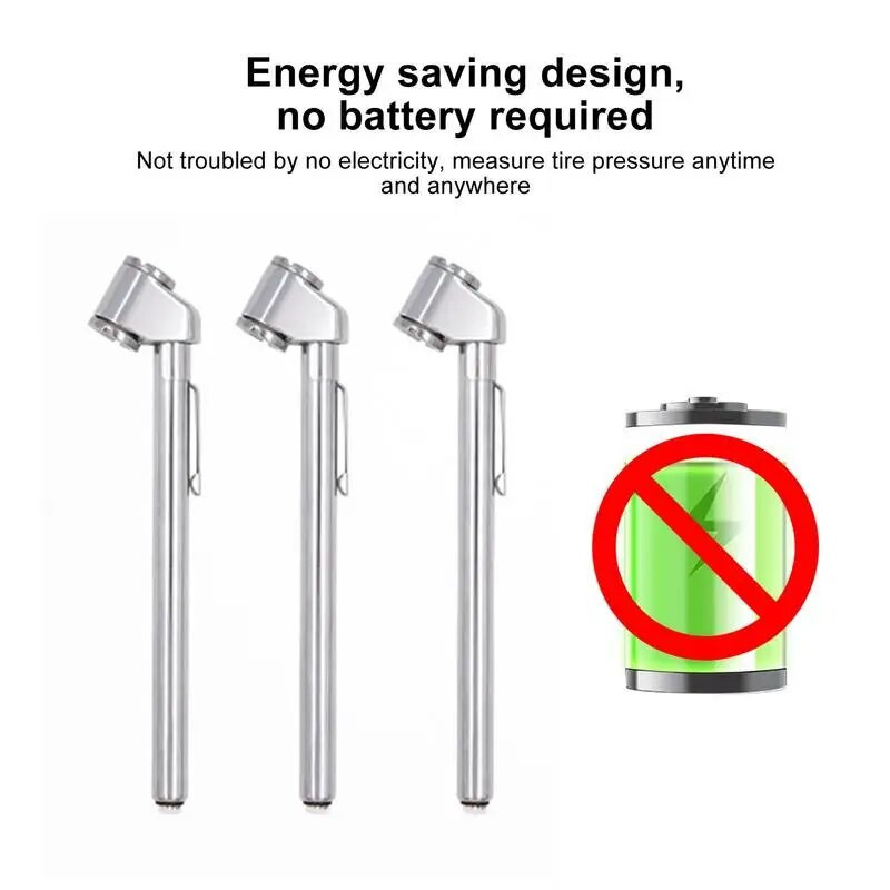 Gaisa spiediena mērītājs riepām Auto riepu spiediena pārbaudes pildspalva 2 galviņu velosipēda riepu mērītājs protektora mērītāja rīks Lieljaudas riepu spiediena mērītājs