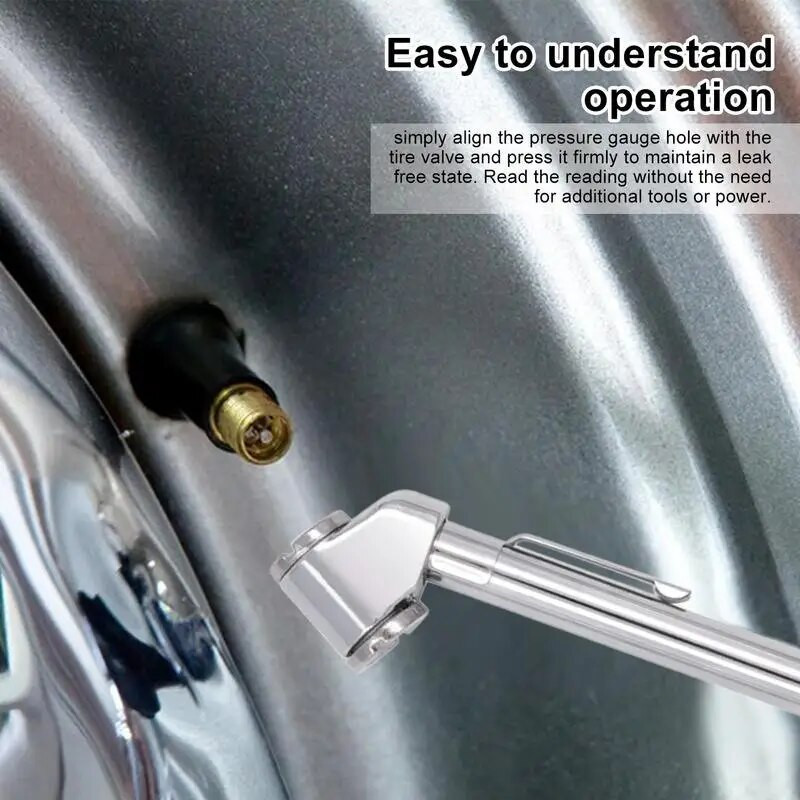 Gaisa spiediena mērītājs riepām Auto riepu spiediena pārbaudes pildspalva 2 galviņu velosipēda riepu mērītājs protektora mērītāja rīks Lieljaudas riepu spiediena mērītājs