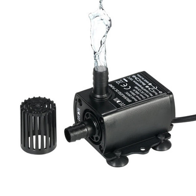 12V 10W kefe nélküli vízszivattyú 5,5*2,1 mm-es női vízálló merülő szökőkúttal akvárium keringető 400 l/h emelés 400 cm