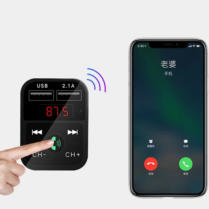 Autós Multifunkciós autó Bluetooth Mp3 lejátszó Tf kártya aljzat Nagy kapacitású Mp3 veszteségmentes hangminőség X3 Smart Bluetooth Chip autó