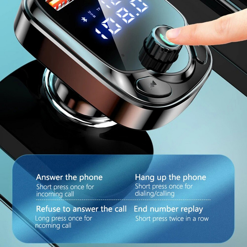 3.1A FM odašiljač Handfree Bluetooth 5.0 Dual USB auto punjač Audio prijemnik Auto MP3 Glazba TF kartica U Disk AUX Player