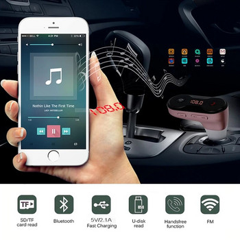 JINSERTAR Безжичен FM предавател Модулатор Bluetooth Автомобилен комплект Зарядно устройство AUX HandsFree Music Mini TF U Disk MP3 плейър Автомобилен стил