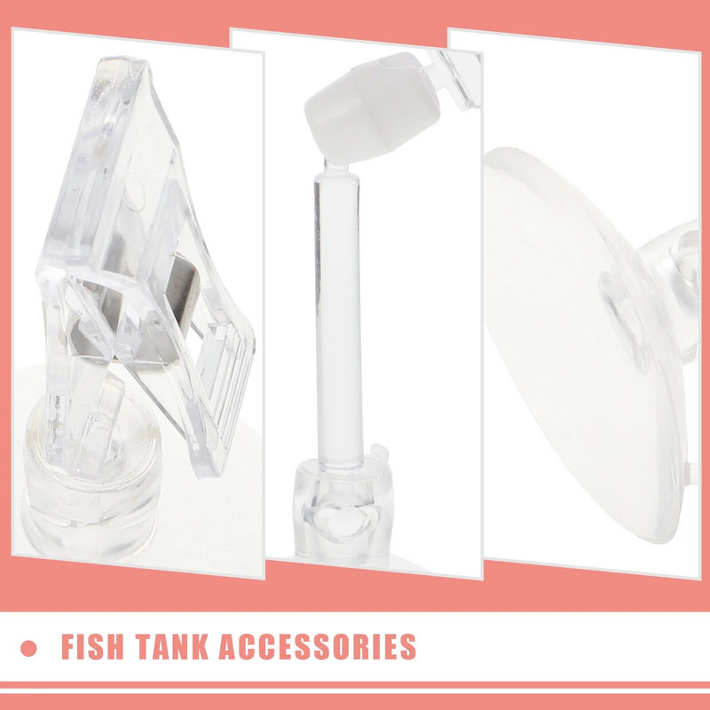6 τμχ Αξεσουάρ δεξαμενής ψαριών Εργαλείο τροφοδοσίας Γυάλινο κλιπ βεντούζας φυκιών Ενυδρείο