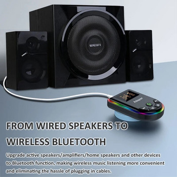 Πομπός Bluetooth 5.3 Δέκτης LED Οθόνη TF Card Play Ασύρματος προσαρμογέας ήχου AUX HIFI RCA 3,5 mm για ακουστικά τηλεόρασης υπολογιστή αυτοκινήτου