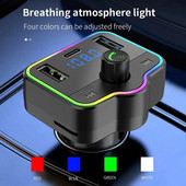 Automobilski Hands-Free Bluetooth 5.0 FM odašiljač s i bežični USB MP3 player, FM dvostruki odašiljač, adapter, punjač O9X0