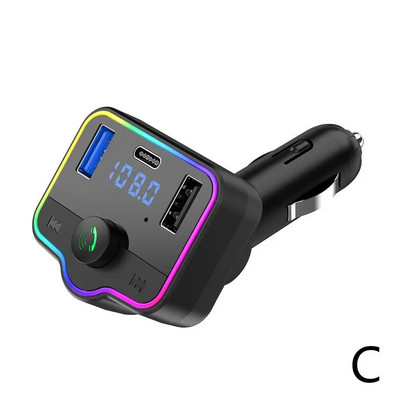 Automobilski Hands-Free Bluetooth 5.0 FM odašiljač s i bežični USB MP3 player, FM dvostruki odašiljač, adapter, punjač O9X0